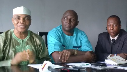 (L-r) Dr. Simon Emeje, senior assistant post-master general of NIPOST and head of CRD, Andrew Ebiloma, head of Enforcement, Aribasoye Olusola, head of Finance and Accounts and Gideon Shonde, head of Licencing, all of CRD, during a press conference on the revocation and shutdown of defaulting courier operators